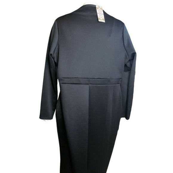 Boohoo Women's Deep Square Neck Plunge Midi Dress, Black Plus Size 18 - Picture 4 of 5